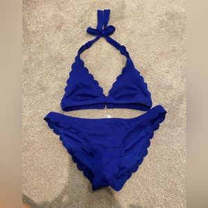 Banana Republic Blue Scalloped Bikini - Size S